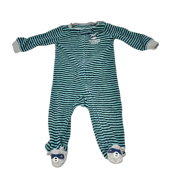 Baby Boy's Sleepers, Navy Blue,  White, Green,Stripe,  Blue Stripe  Size 9 Month - Picture 4 of 10